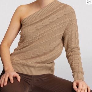 L’Agence Zoe Asymmetric Cableknit One Arm Sweater XL (NEW)
